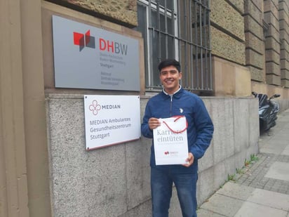 Anuar viajó hace unos días a Alemania para cursar el noveno semestre en la Baden-Württemberg Cooperative State University. (CORTESÍA)