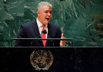 En su discurso ante la Asamblea General de las Naciones Unidas, el presidente colombiano Iván Duque se mostró escéptico sobre el futuro de las negociaciones entre la oposición venezolana y el gobierno de Nicolás Maduro, del que ha sido uno de sus más férreos detractores. (EFE) 