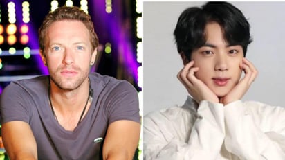 Luego de que este viernes por fin se estreno el tema 'My Universe' la esperada colaboración entre BTS y la banda Coldplay, como parte del festejo el vocalista Chris Martin celebró haciendo un regalo especial para Jin. (CORTESÍA) 
