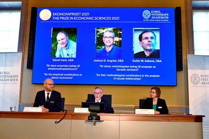 Nobel de Economía a David Card, Joshua D Angrist y Guido W. Imbens. (EFE)