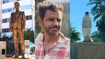 La estatua de Eugenio Derbez que fue instalada hace unos días en Acapulco, Guerrero, fue vandalizada por los pobladores de la zona quienes mostraron su descontento. (ESPECIAL) 