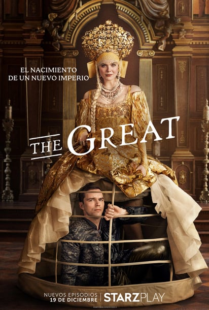 La plataforma Starzplay lanzó hoy el póster y tráiler oficial de la esperada segunda temporada de The Great, serie nominada a los premios BAFTA y EMMY.
