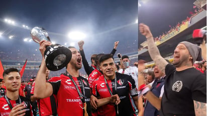 Matías Vuoso pudo celebrar el campeonato del Atlas desde las gradas del estadio Jalisco. 

