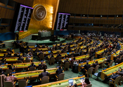 La votación sobre la resolución, que fue titulada 'Agresión contra Ucrania', tuvo 141 votos a favor, cinco en control y 35 abstenciones. (ARCHIVO)