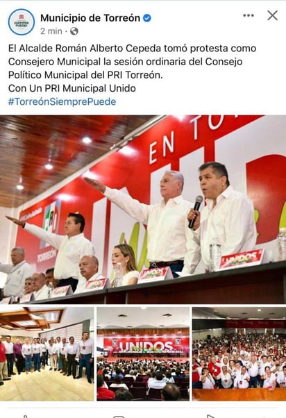 Así fue la publicación del Municipio de Torreón en sus redes.