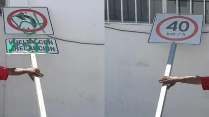 Por robar dos señalamientos viales es detenido en Torreón