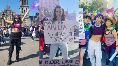 Tania Rincón y otras famosas comparten su experiencia en la marcha del 8M en México