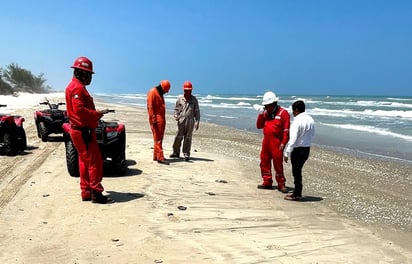 Los brigadistas hicieron un recorrido recolectando restos encontrados en el litoral. (TWITTER)