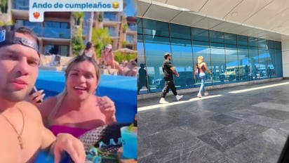 Wendy Guevara y Marlon Colmenarez son vistos en el aeropuerto de Cancún