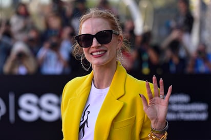 Jessica Chastain en la edición 71 del Festival de Cine de San Sebastián. (AP Photo/Alvaro Barrientos)