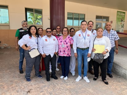 Al término de un evento en el Hospital General de Torreón, el Sinaitsa denunció presuntas irregularidades en la Sección 87. (EL SIGLO DE TORREÓN)