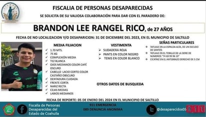 Brandon Lee Rangel Rico, de 27 años de edad.