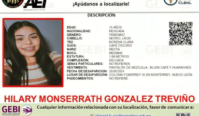 Joven de 15 años desaparece en Monterrey tras conocer a un hombre por internet