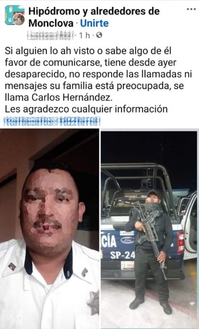 Falsa desaparición de policía alarma a Monclova