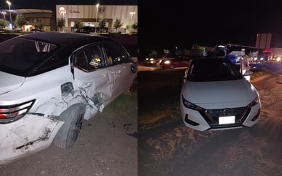 Auto abandonado en Gómez Palacio tras accidente. 