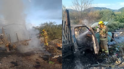 Se incendia camión cargado con mil litros de agua en Lerdo