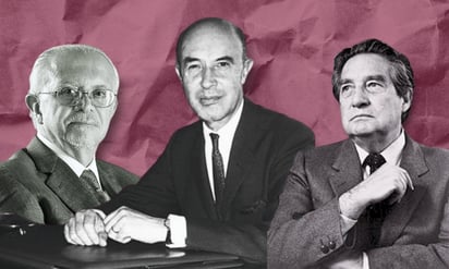 Mexicanos que han ganado el Premio Nobel. Mario Molina (i), Alfonso García Robles (c) y Octavio Paz (d).