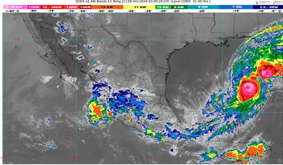 FOTO: GOES Este, México, Tope de Nubes (Servicio Meteorológico Nacional)
