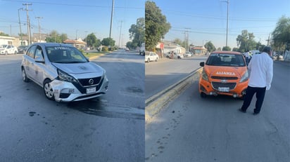 Chocan taxis en la colonia Héctor Mayagoitia de Gómez Palacio