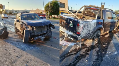 Camioneta salta el camellón del Periférico Torreón y causa accidente vehicular