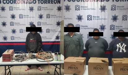 Cuatro hombres detenidos en Torreón por robos a negocios