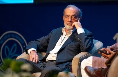 Carlos Slim en la XIX Cumbre Mundial de Premios Nobel por La Paz, el 20 de septiembre de 2024 en la ciudad de Monterrey. EFE/ Miguel Sierra