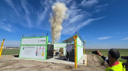 Simulacro de fuga de gas natural en las Instalaciones Superficiales Válvula de Seccionamiento (VS). (EL SIGLO DE TORREÓN)