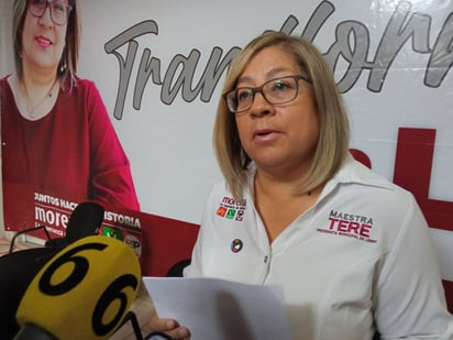 Tere González, candidata a la alcaldía de Lerdo por la coalición Juntos Hacemos Historia conformada por Morena, PT, PVEM, y RSP. (Foto: GUADALUPE MIRANDA / EL SIGLO DE TORREÓN)