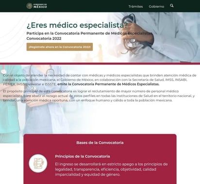 Las personas interesadas en una plaza de especialidad médica, pueden consultar el sitio oficial de la Secretaría de Salud federal. (EL SIGLO DE TORREÓN)