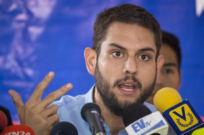 Juan Requesens durante una rueda de prensa en Caracas (Venezuela). (EFE)