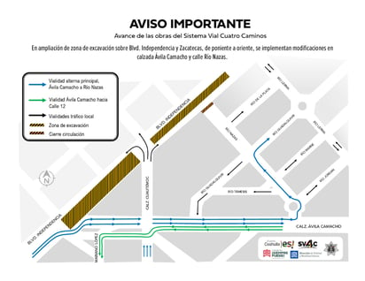 Alistan modificaciones en sentidos de circulación sobre la calzada Ávila Camacho. (EL SIGLO DE TORREÓN)