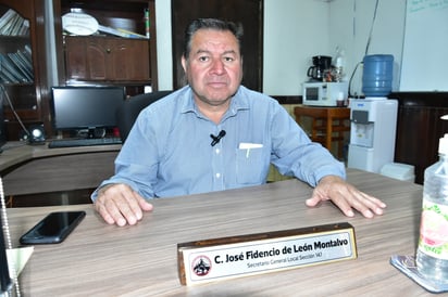 José Fidencio de León Montalvo, secretario general de la Sección 147. (Foto: SERGIO A. RODRÍGUEZ / EL SIGLO COAHUILA)