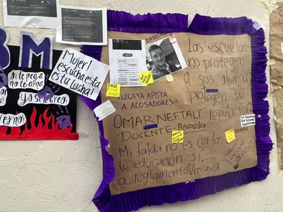 Fue el jueves de la semana pasada que alumnas de la Universidad Vizcaya de las Américas en Saltillo protestaron en las instalaciones del plantel. (EL SIGLO COAHUILA)