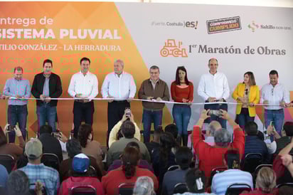 El alcalde José María Fraustro Siller señaló que el sistema pluvial “La Herradura” abona a la transformación de Saltillo. (CORTESÍA)