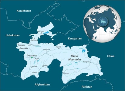 Mapa de Tayikistán.