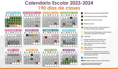 Calendario escolar. 