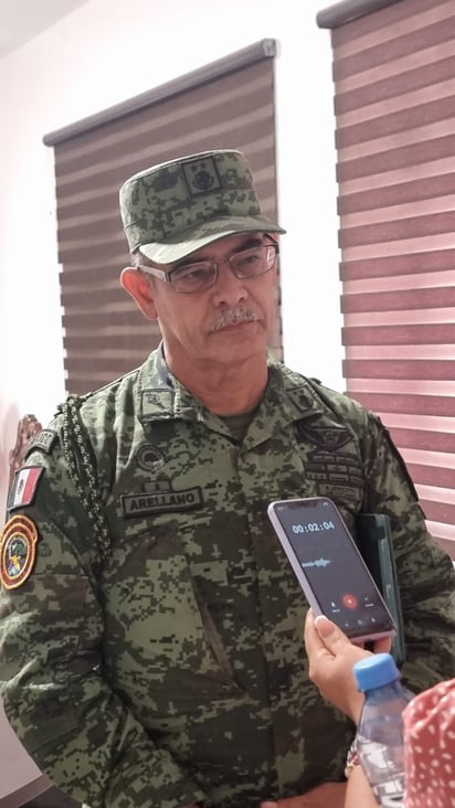 El general de Brigada Diplomado de Estado Mayor, Guillermo Arellano Morales, reconoció la estrategia de seguridad implementado con el Mando Especial de La Laguna. (Foto: MARY VÁZQUEZ / EL SIGLO DE TORREÓN)
