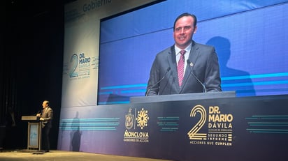 El gobernador de Coahuila, Manolo Jiménez, durante el informe del alcalde de Monclova.