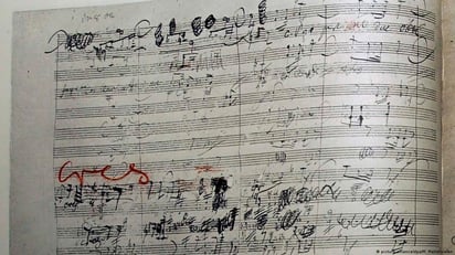 Facsímil de la partitura de la Novena sinfonía de Beethoven. Imagen: picture-alliance/dpa/M. Mettelsiefen