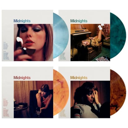 Versiones de Midnights, de Taylor Swift, el LP más
vendido de 2022.