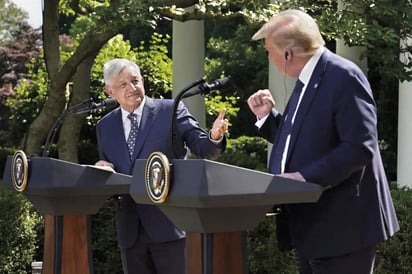 AMLO y Donald Trump durante su primera reunión en la Casa Blanca, en Washington. Imagen: AP/ Evan Vucci
