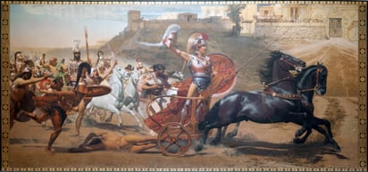 El triunfo de Aquiles (1895). Pintura al óleo de Franz Matsch.