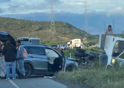 Accidente en la carretera Saltillo-Zacatecas.