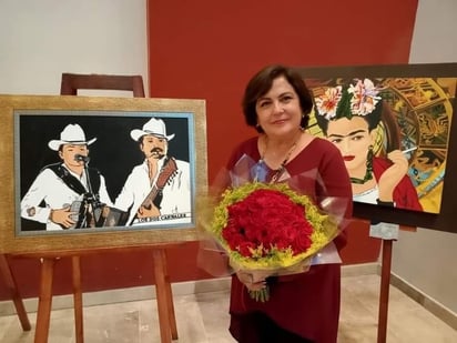 La pintora lagunera, Alicia Serna, dedicó un trabajo al óleo inspirado en Poncho e Imanol Quezada.