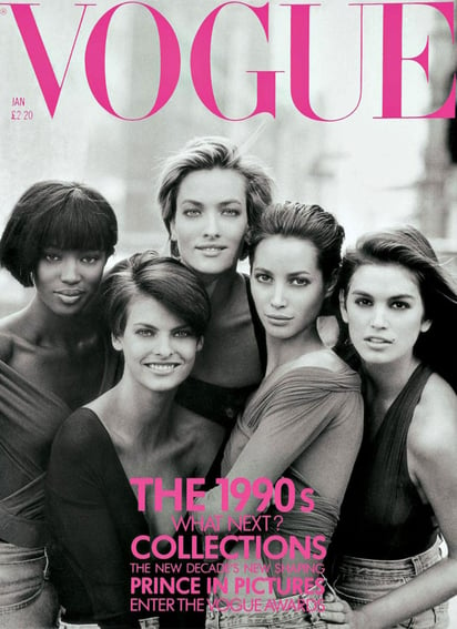 Portada de VOGUE edición de 1990 por Peter Lindbergh.