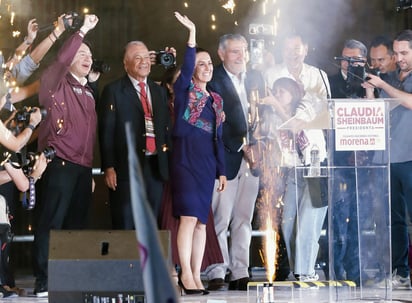 Claudia celebra su victoria como presidenta electa de México. Foto: Archivo El Siglo de Torreón