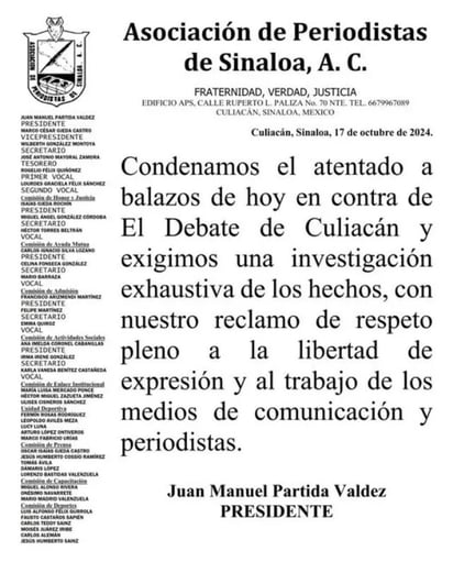  Asociación de Periodistas de Sinaloa.