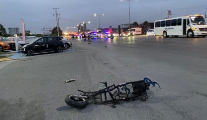 Accidente de motociclista en Saltillo.