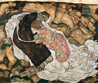 Muerte y niñas (1915). Imagen: Belvedere Viena