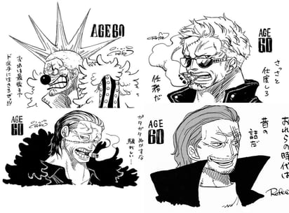 Personajes de One Piece a los 40 y 60 años (ROFTA) 